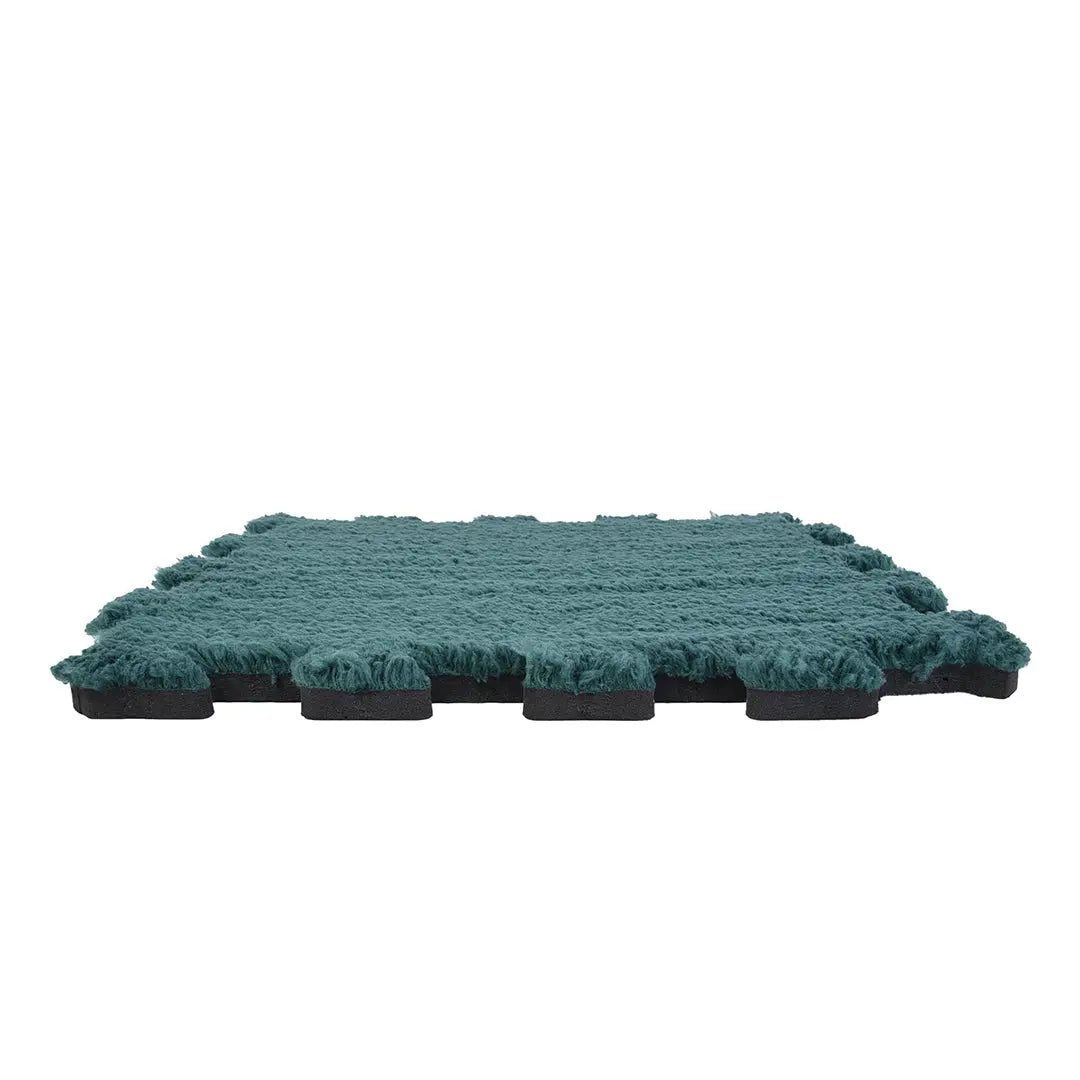 💚 DECOZEYN Zümrüt Yeşili Rengi Lüks Pelüş Kadife Puzzle Halı | Yumuşak Doku, Modüler Yapı | Salon, Oturma Odası ve Yatak Odası Decozeyn