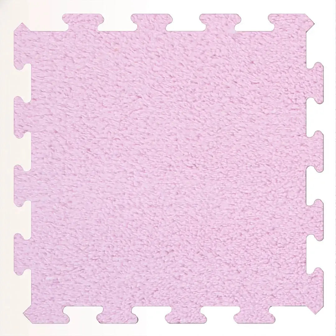 🩷 DECOZEYN Toz Pembe Rengi Lüks Pelüş Kadife Puzzle Halı | Yumuşak Doku, Modüler Yapı | Salon, Oturma Odası ve Yatak Odası Decozeyn