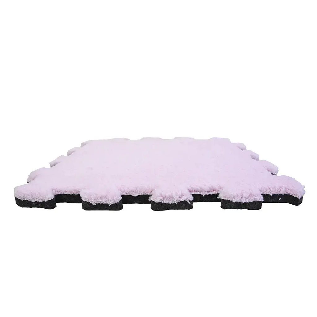 🩷 DECOZEYN Toz Pembe Rengi Lüks Pelüş Kadife Puzzle Halı | Yumuşak Doku, Modüler Yapı | Salon, Oturma Odası ve Yatak Odası Decozeyn