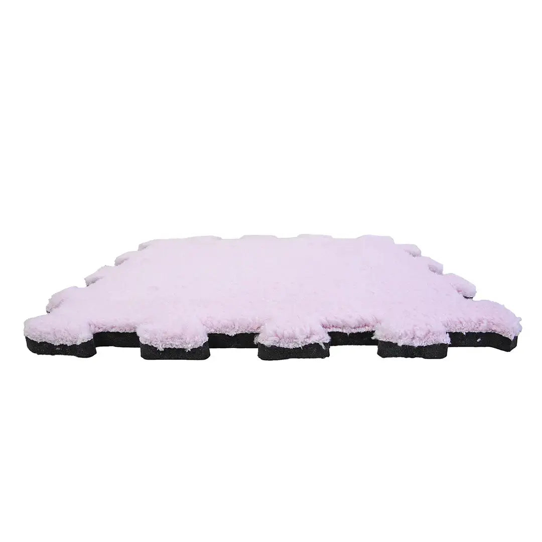 🩷 DECOZEYN Toz Pembe Rengi Lüks Pelüş Kadife Puzzle Halı | Yumuşak Doku, Modüler Yapı | Salon, Oturma Odası ve Yatak Odası Decozeyn