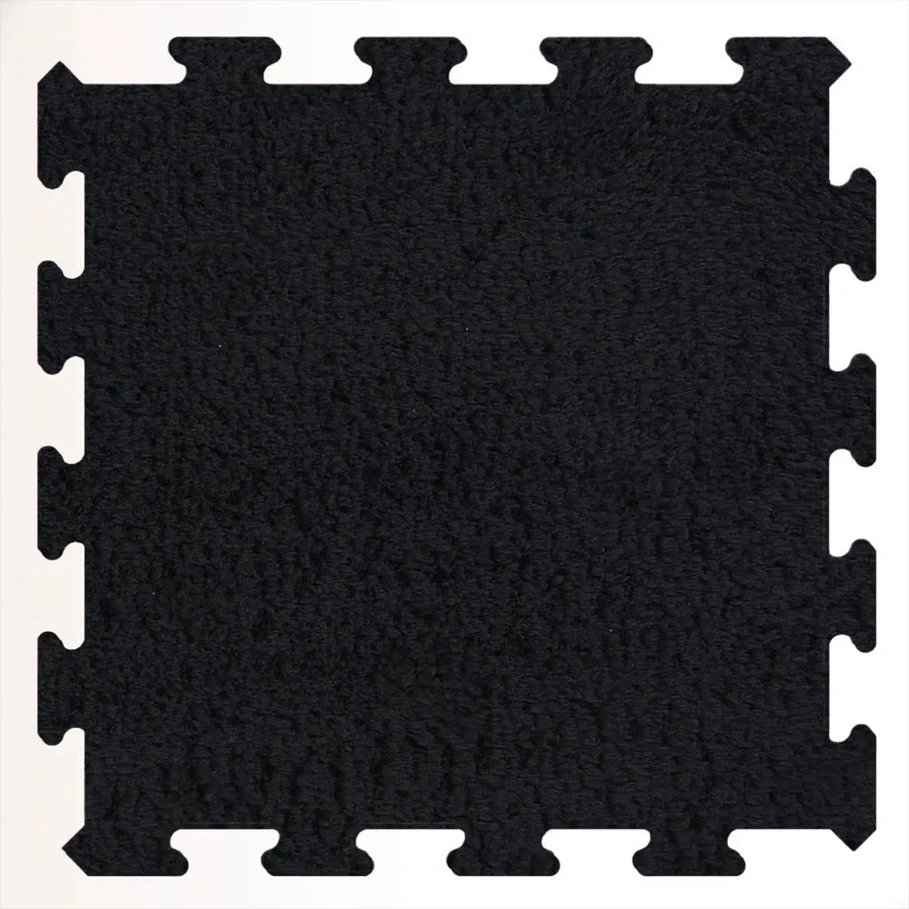 ⚫ DECOZEYN Siyah Rengi Lüks Pelüş Kadife Puzzle Halı | Yumuşak Doku, Modüler Yapı | Salon, Oturma Odası ve Yatak Odası Decozeyn