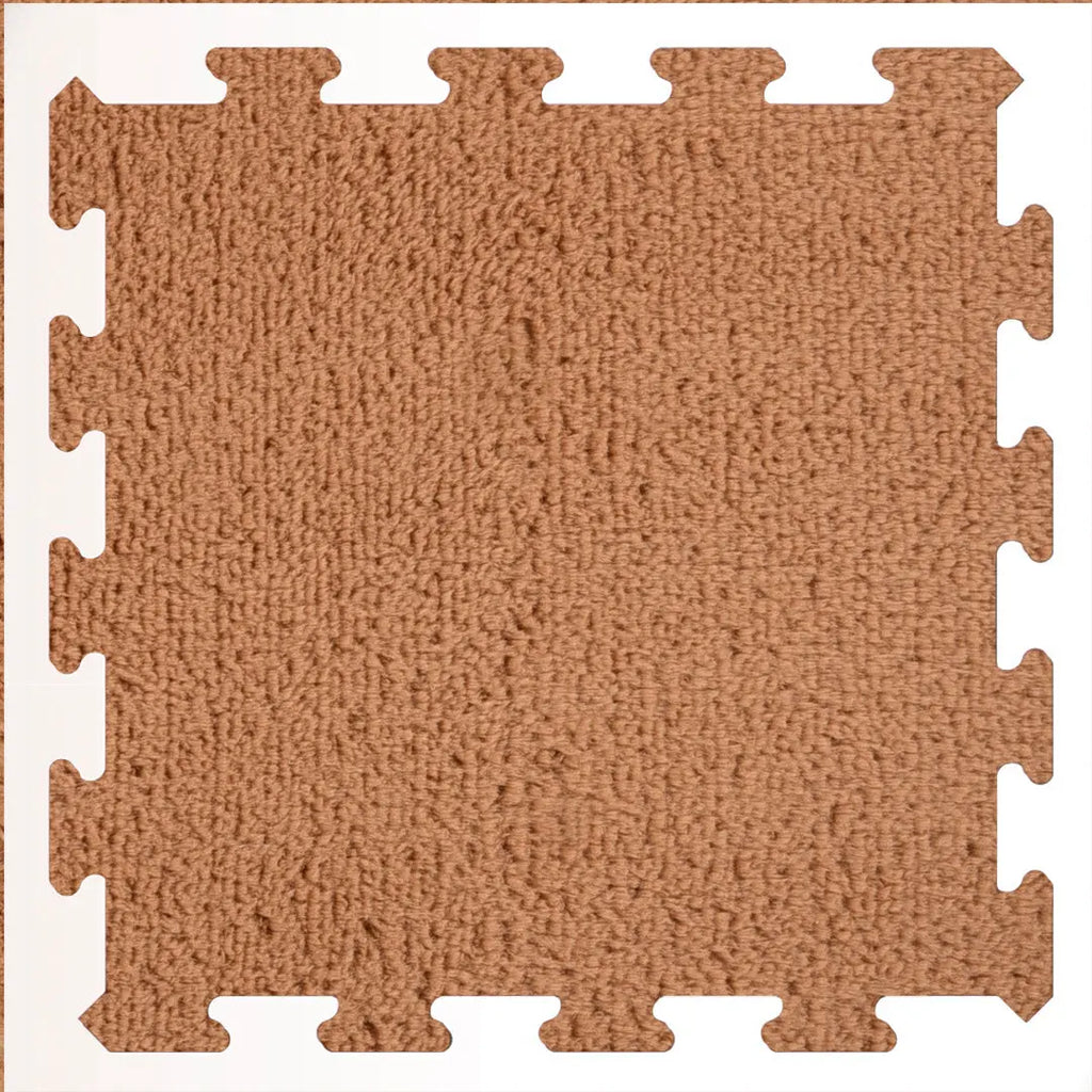 🟫 DECOZEYN Taba (Açık Kahve )Rengi Lüks Pelüş Kadife Puzzle Halı | Yumuşak Doku, Modüler Yapı | Salon, Oturma Odası ve Yatak Odası Decozeyn