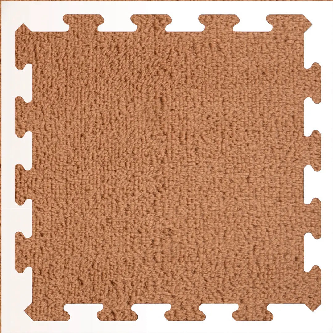 🟫 DECOZEYN Taba (Açık Kahve )Rengi Lüks Pelüş Kadife Puzzle Halı | Yumuşak Doku, Modüler Yapı | Salon, Oturma Odası ve Yatak Odası Decozeyn