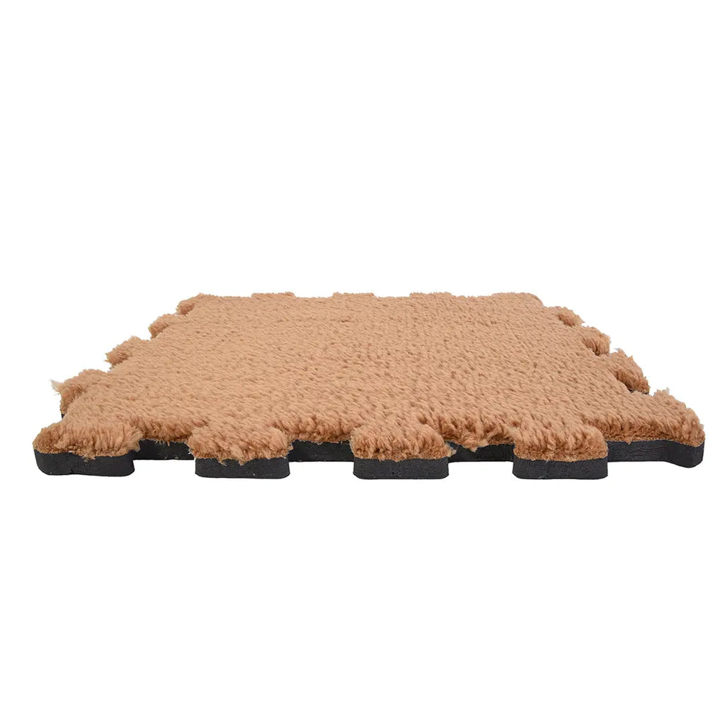 🟫 DECOZEYN Taba (Açık Kahve )Rengi Lüks Pelüş Kadife Puzzle Halı | Yumuşak Doku, Modüler Yapı | Salon, Oturma Odası ve Yatak Odası Decozeyn