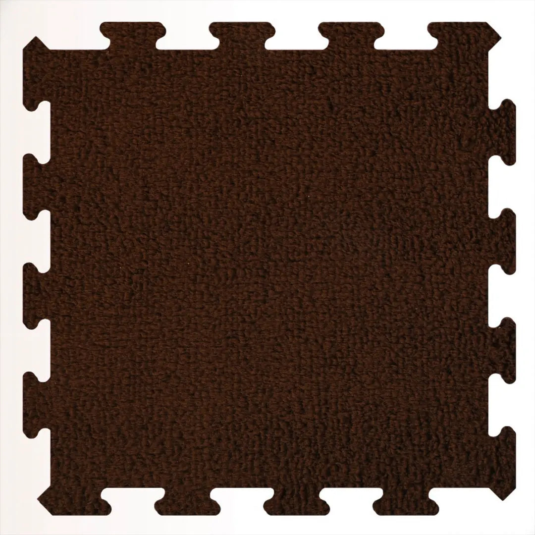 🤎 DECOZEYN Koyu Kahverengi Rengi Lüks Pelüş Kadife Puzzle Halı | Yumuşak Doku, Modüler Yapı | Salon, Oturma Odası ve Yatak Odası Decozeyn