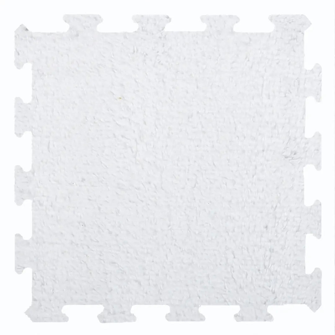 🤍 DECOZEYN Krem Beyaz Rengi Lüks Pelüş Kadife Puzzle Halı | Yumuşak Doku, Modüler Yapı | Salon, Oturma Odası ve Yatak Odası Decozeyn