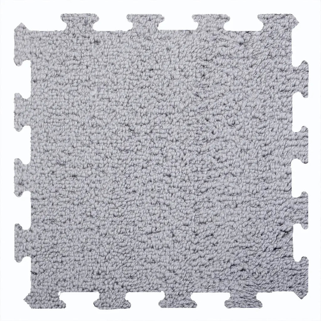 🤍 DECOZEYN Açık Gri Rengi Lüks Pelüş Kadife Puzzle Halı | Yumuşak Doku, Modüler Yapı | Salon, Oturma Odası ve Yatak Odası Decozeyn